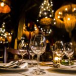 luxury elegant table setting dinner in a restaurant
